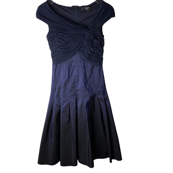 Robe Cocktail Tadashi Shoji Rouge à Lèvres - Froncée - Taille S - Neuve Avec Étiquette